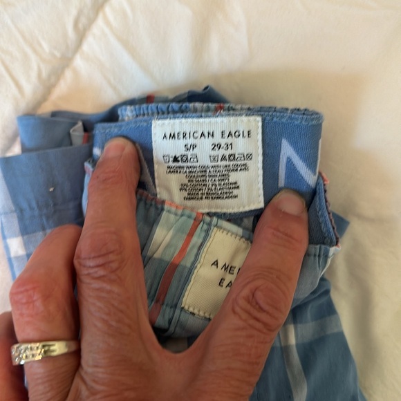 LEAVING CLOSET! NWT AMERICAN EAGLE MENS BOXERS. SIZE MED 4” stretch. Blue plaid - Picture 5 of 5